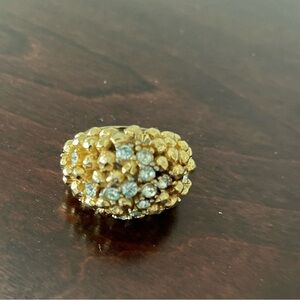 Vintage Crown Trifari nugget dome ring